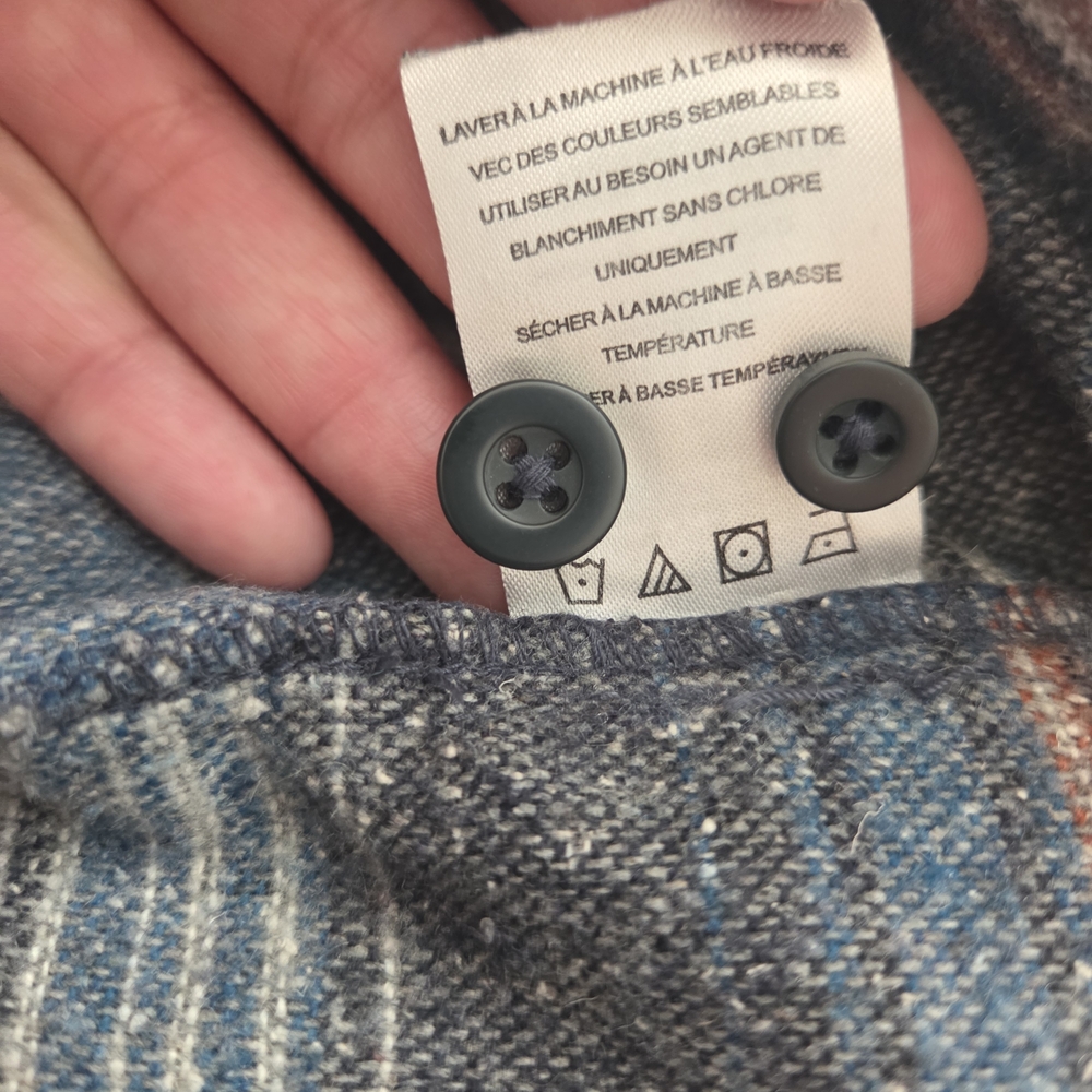 Red Head Large Heavyweight Striped Flannel Shirt Jacket Blue Southwestern - Picture 4 of 5